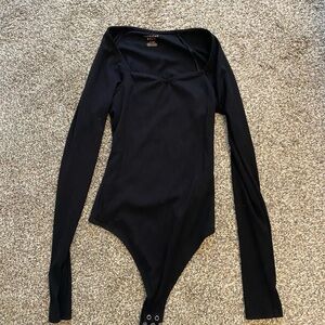 American Eagle Black Long Sleeve Bodysuit size small